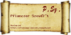 Pflanczer Szovát névjegykártya